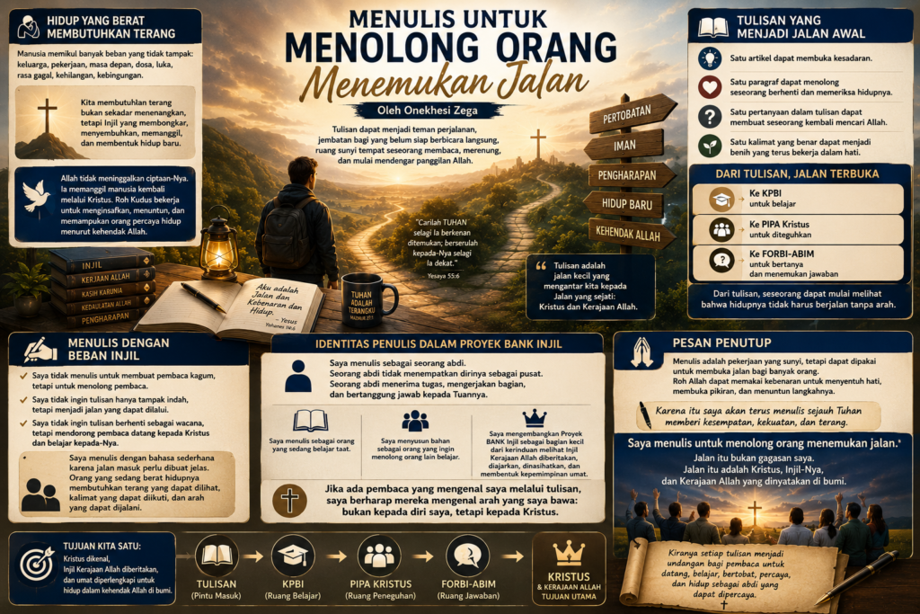 Menulis untuk Menolong Orang Menemukan Jalan